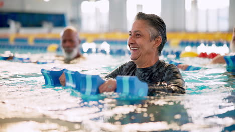 seniors exercising in pool