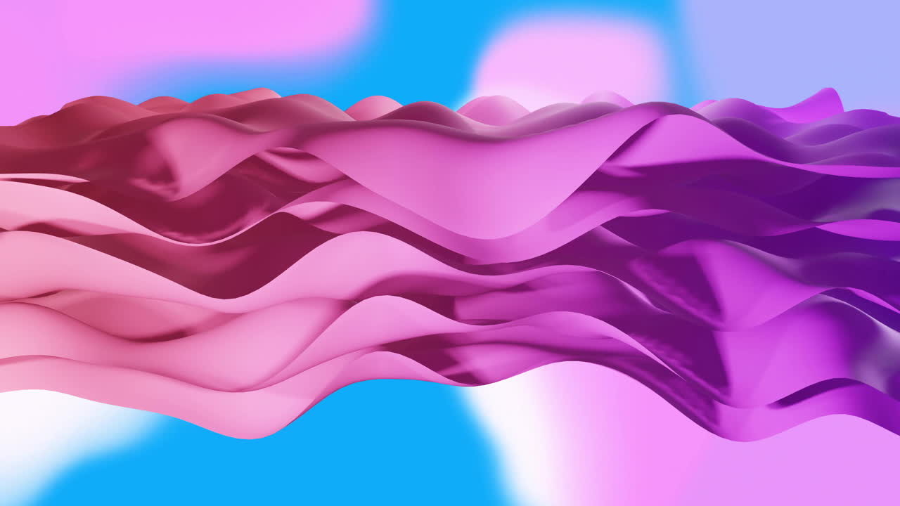 Animation of waving layers moving over multi coloured background