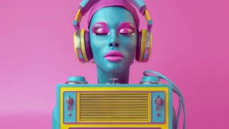 auriculares tecnológicos femeninos y auriculares vr de la era espacial hechos con ia