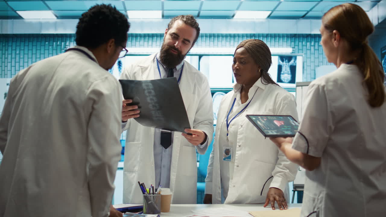 Medical Team Analyzing X-ray and Discussing Diagnosis