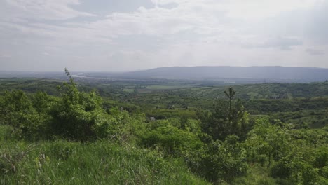 Panning-view-footage-from-a-beautiful-landscape-in-hillside