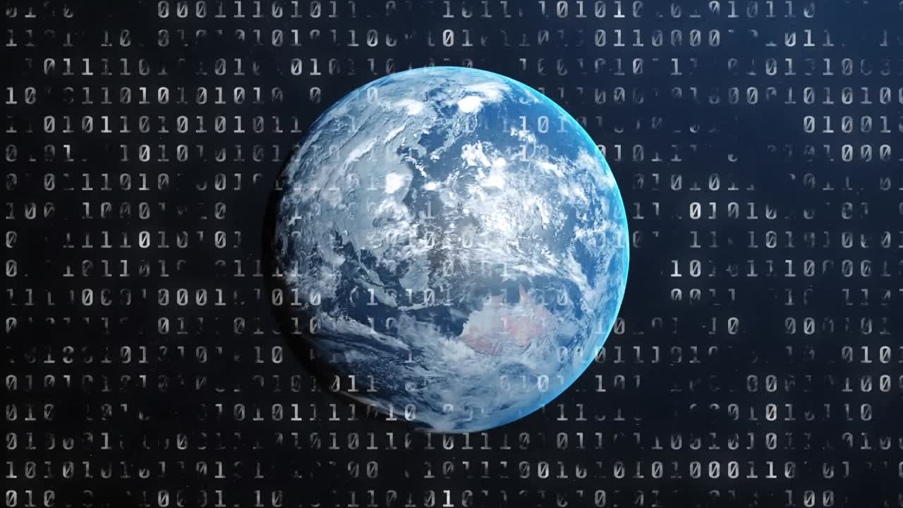 지구 위의 디지털 이진 숫자입니다.