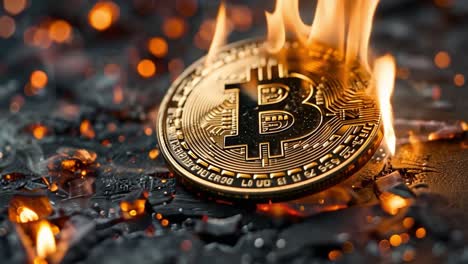bitcoin on fire amidst ashes