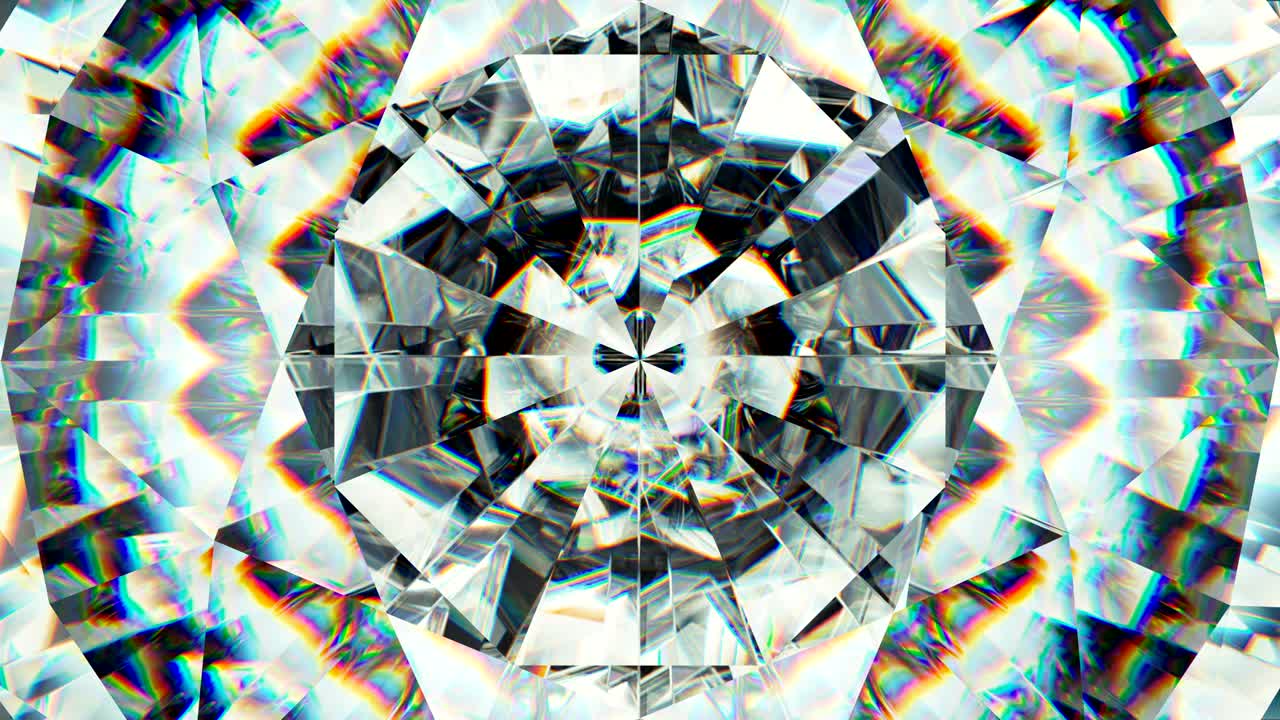 caleidoscopio giratorio de piedra preciosa de textura de diamante o vidrio brillante