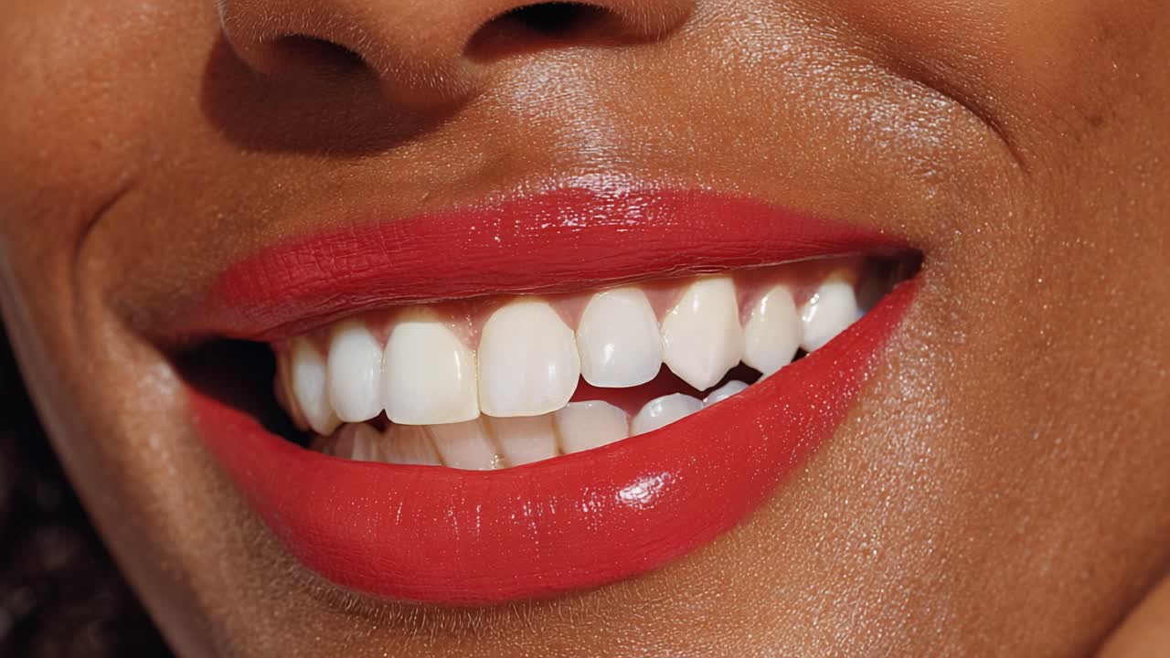 Captivating Smile: A Close-Up of Vibrant Lips and Brilliant Teeth Showcasing the Beauty of Confidence and Joy