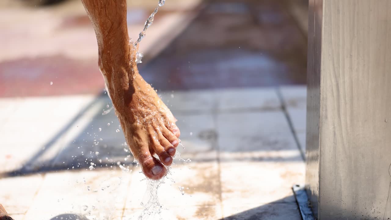 Foot in the shower