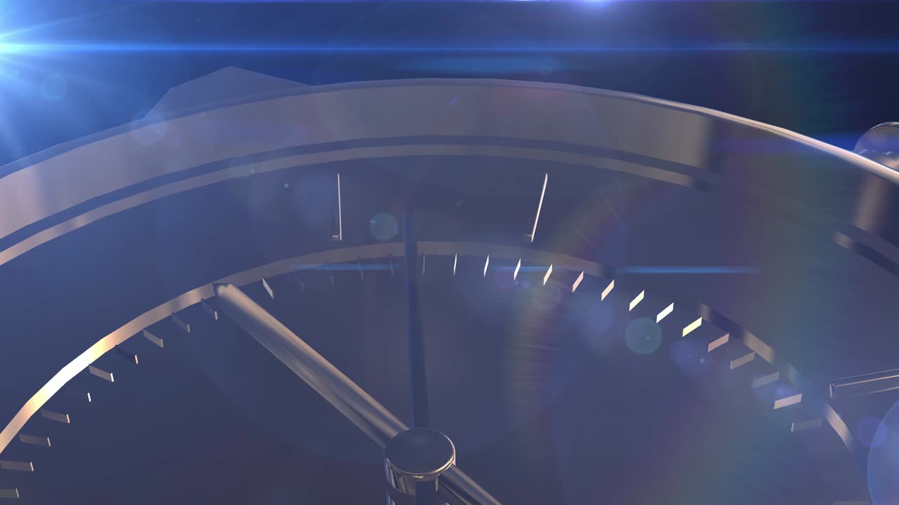 3d-animation gold-uhr aus der nähe