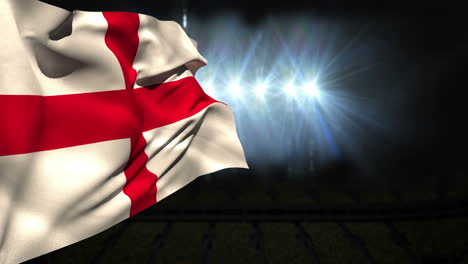 una gran bandera nacional de inglaterra ondeando