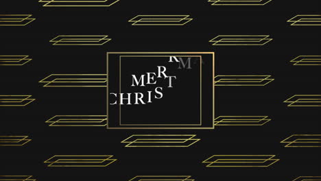 modern merry christmas text with gold pattern on black gradient