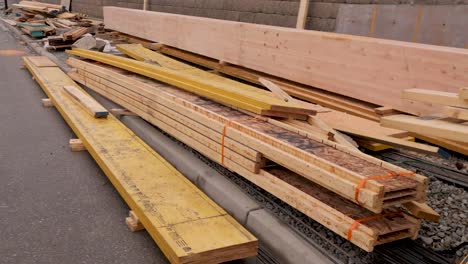 wooden planks at a construction site