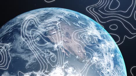 animation of lines map over globe