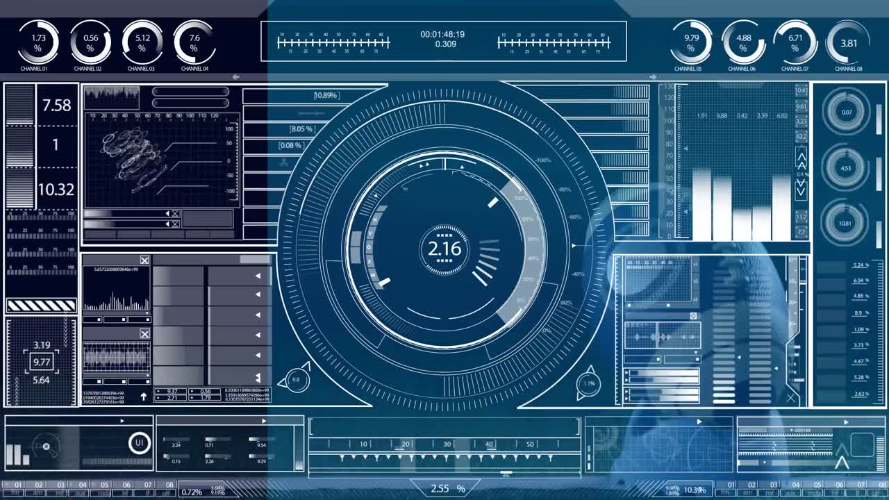 Animation of data processing over rugby ball