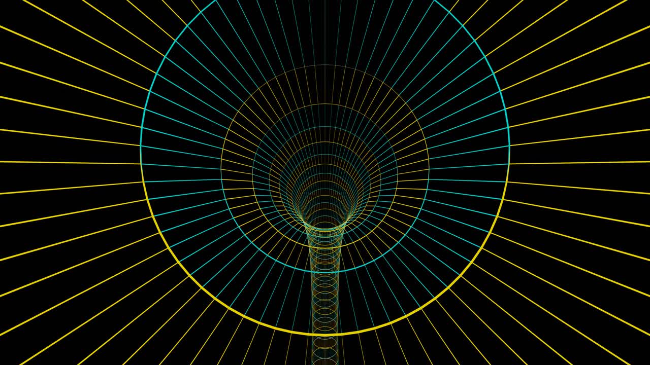 파이프, 긴 어두운 터널과 미래의 빛 3d 렌더링