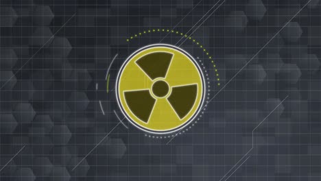 animated sequence of a radiating hazard symbol