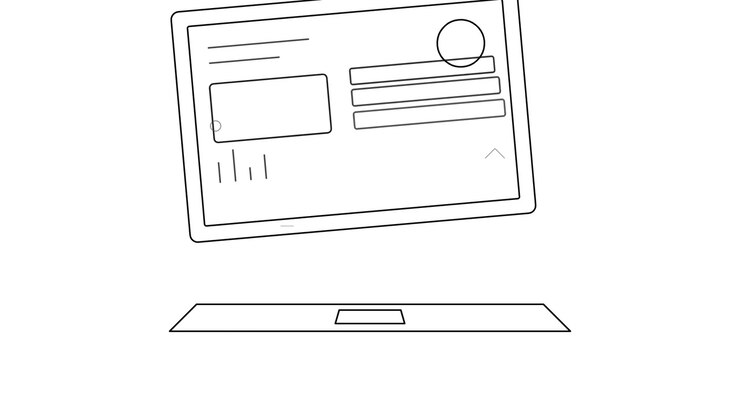 Minimalist Line Art Animation of a Laptop Computer