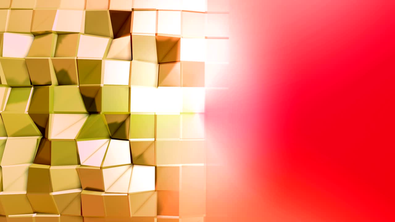 추상적인 낮은 폴리 스타일 루프 된 배경, 4k에서 3d 원활한 애니메이션, 현대적인 그라디언트 색상, 복사 공간 v1과 함께 낮은 폴리의 빨간색 노란색 표면