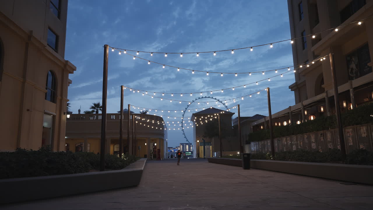 Evening Stroll in a City Mall