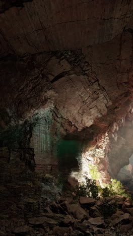 cave interior with sunlight