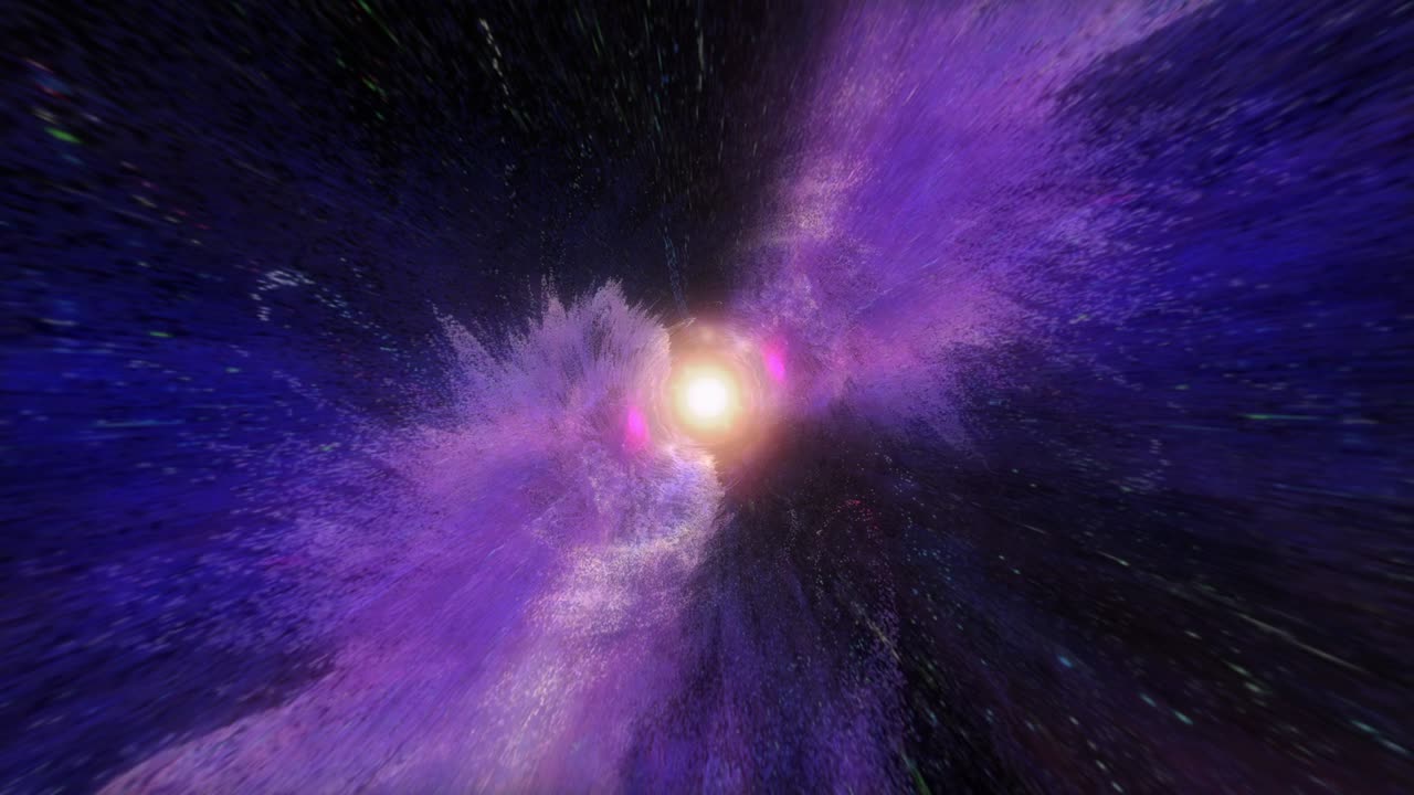 abstracto interestelar, viajes en el tiempo y hiper salto en el espacio. 4k 3d bucle sin costuras hiper túnel o ciencia de agujero de gusano abstracto fondo digital. singularidad, ondas gravitacionales y concepto de espacio-tiempo.