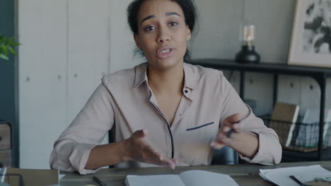 woman giving a presentation