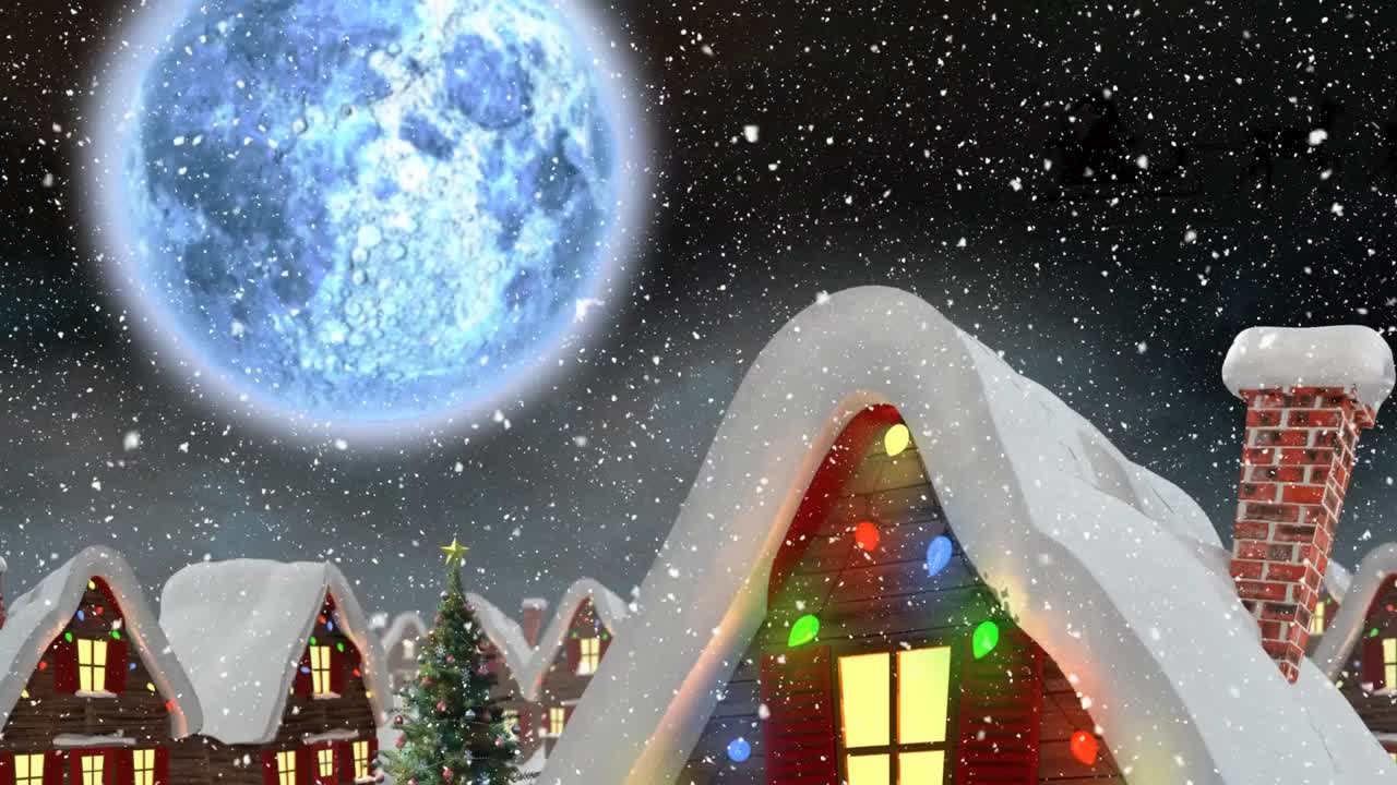 밤에 겨울 풍경