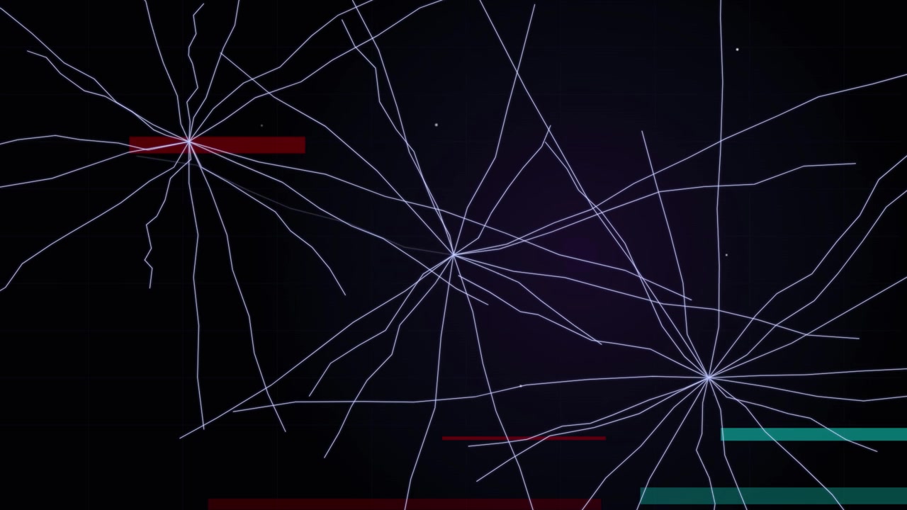 Abstract Digital Network Animation with Glitch Effects