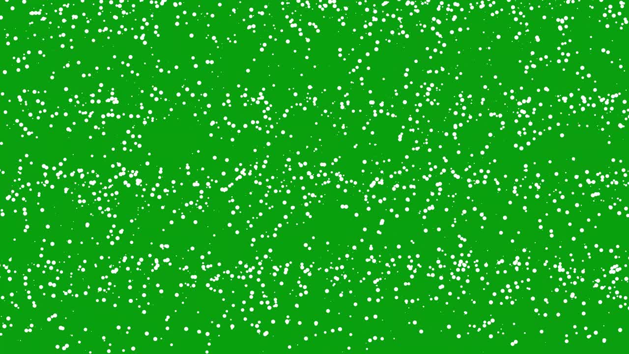 Falling white particles green screen motion graphics