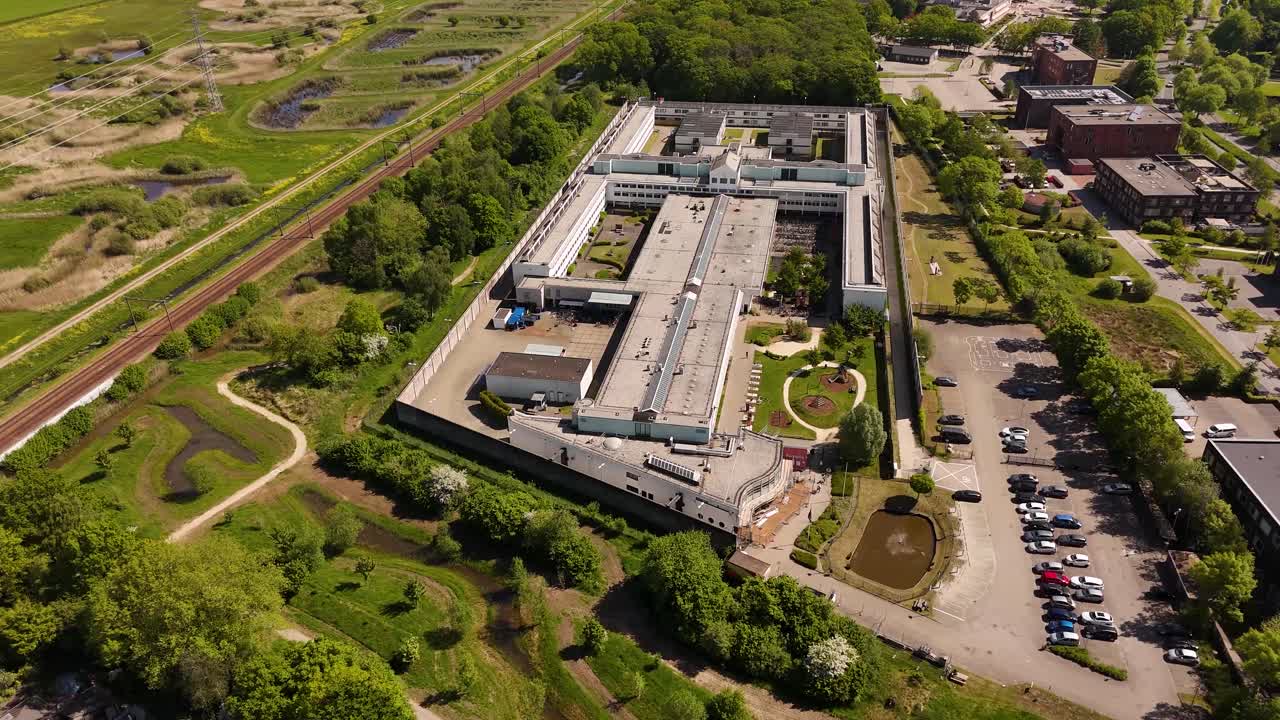 Aerial View of a Prison Complex
