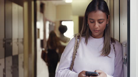 College-student,-woman-and-reading-message