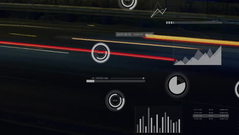 animación del procesamiento de datos sobre los coches en la calle.