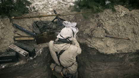 world war ii soldier in a trench