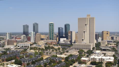 estableciendo una toma de dron de fort worth, texas