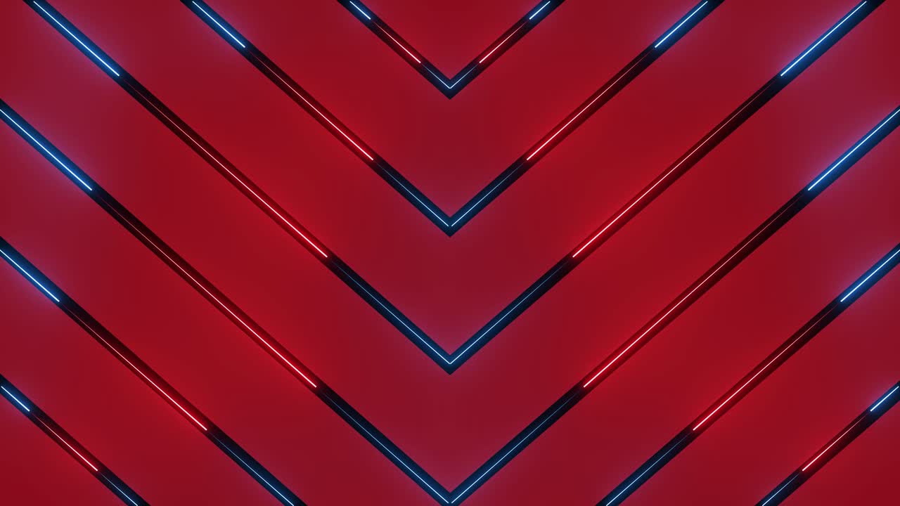 Abstract red and blue neon geometric pattern background