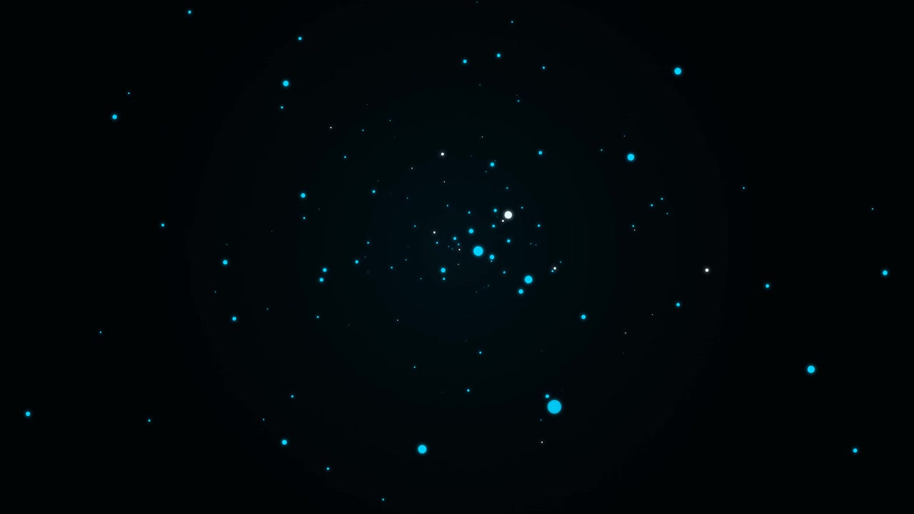Abstract Motion Background with Floating Blue and White Particles