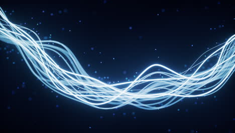 abstract wave gradient curves and particles, 3d rendering.