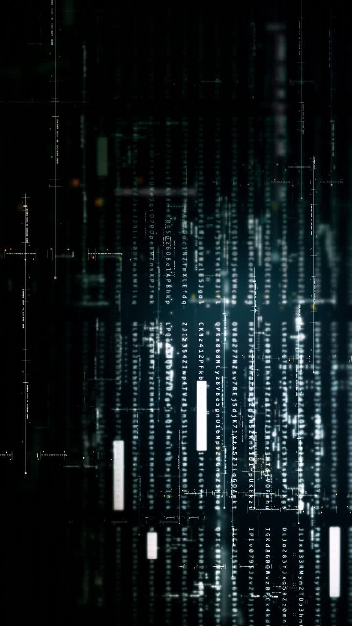 Futuristic metaverse, hi-tech digital data telemetry with encrypted numbers, display dynamic background for computer desktop vertical screen display format