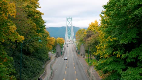 Vancouver,-BC-Canada,-Lions-Gate-Bridge,-known-as-the-First-Narrows-Bridge,-is-a-suspension-bridge-that-crosses-the-first-narrows-of-Burrard-Inlet-and-connects-the-City-of-Vancouver,-British-Columbia