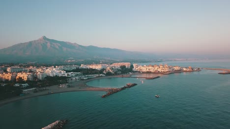 aerial video shots from a beach in nueva andalucía spain in 4k