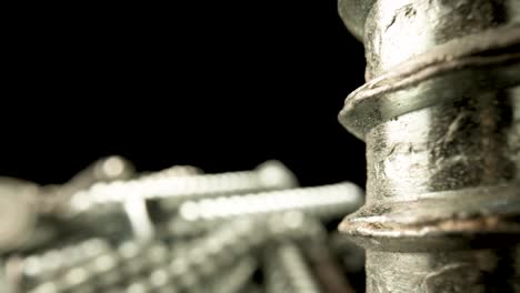 macro close-up of metal fasteners