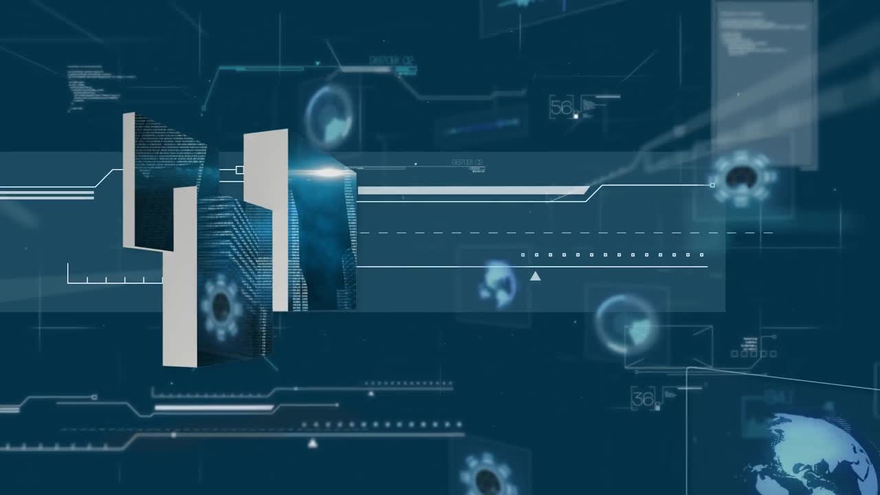 vídeo del procesamiento de datos sobre un fondo oscuro