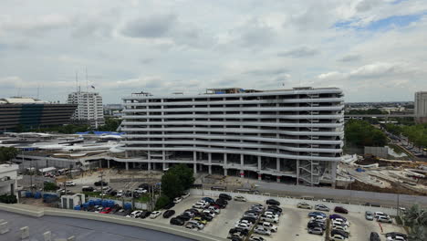 View-from-the-top-of-buildings-under-construction-around-Chaeng-Watthana-District,-in-the-outskirts-of-Bangkok,-Thailand