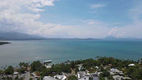 view over the australian town of port douglas looking towards the daintree rainforest in the distance