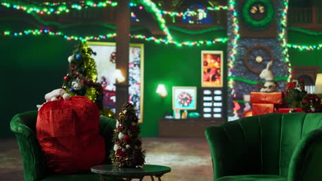 habitación decorada para navidad