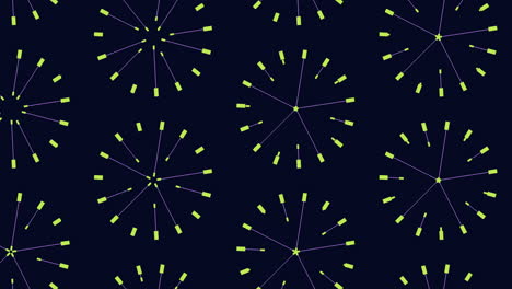 Yellow star pattern on dark background circular arrangement of repeated stars