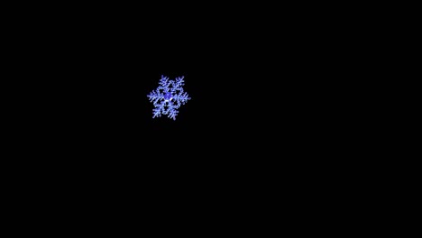 falling snowflake on black background with alpha channel