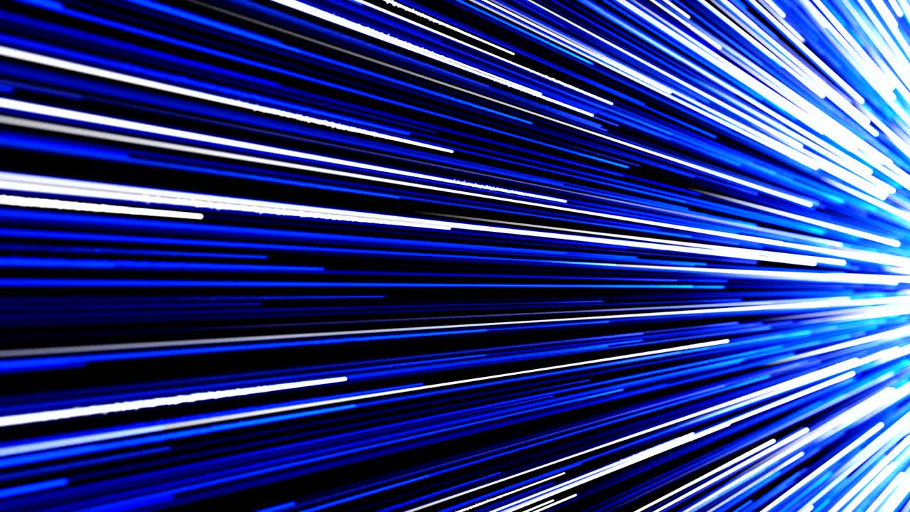 Abstract directional neon lines geometric background. Data flow. Optical fiber. Explosion star. Blue modern light spectrum, fluorescent ultraviolet light.