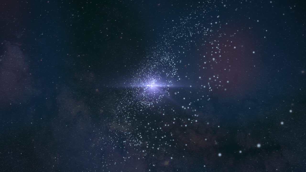 3D galaxy slowly drifting away with twinkling stars in deep space, 4K animation