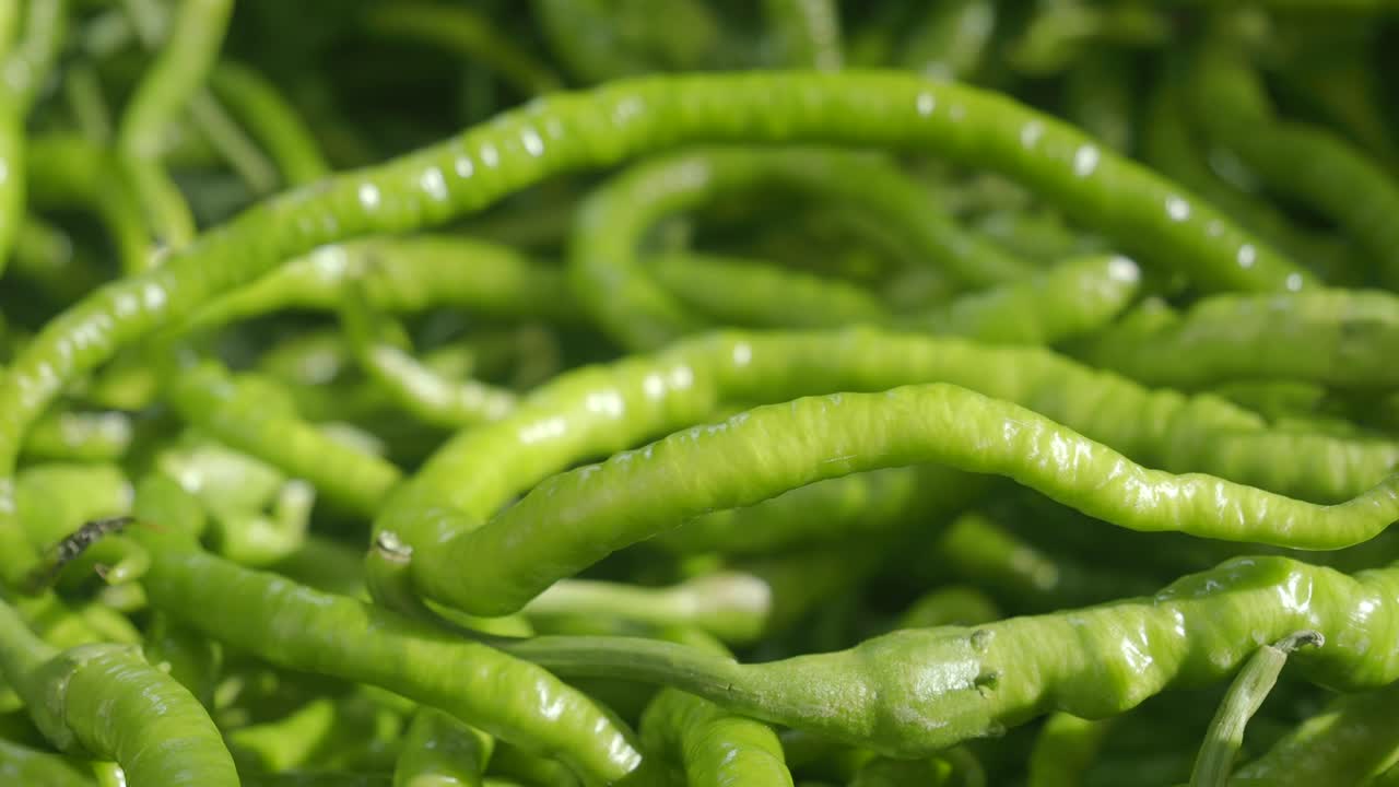 Close-up of Fresh Green Peppers