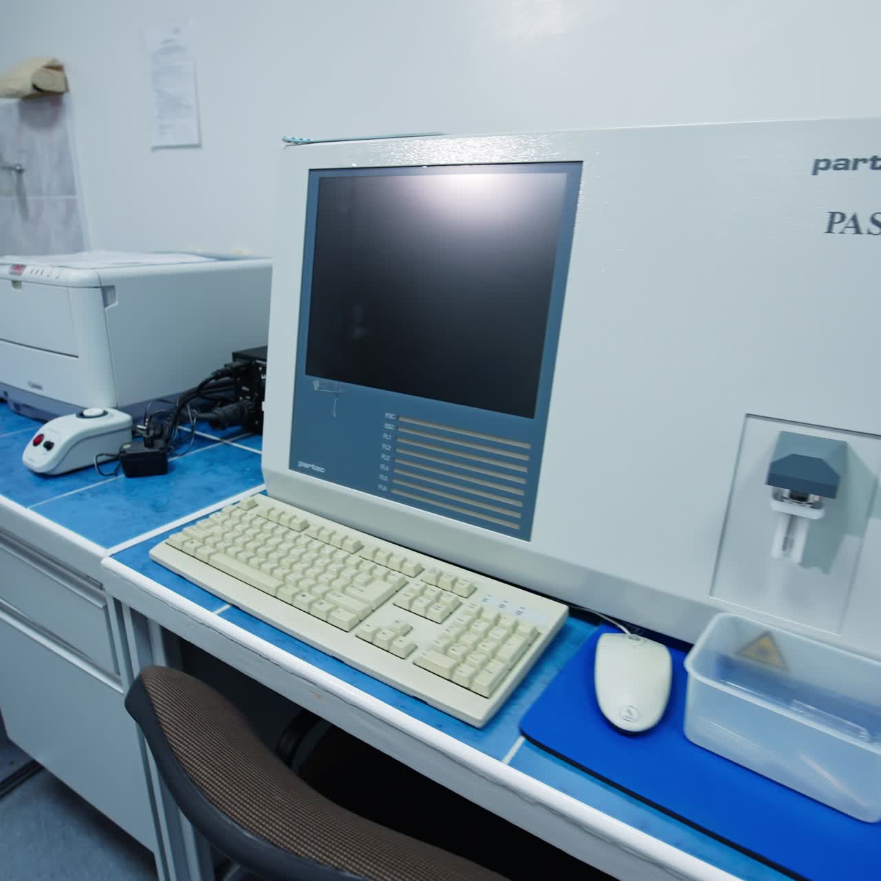 Workplace medical chemistry analysis. Researchment empty laboratory interior