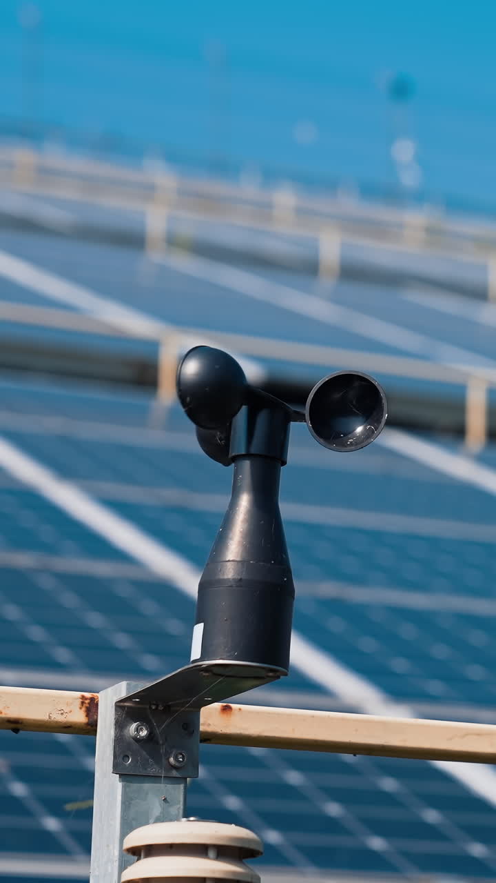 Solar renewable technologies. Modern green sun panels electricity. Vertical video